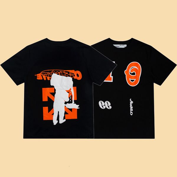 high version off21 summer new orange letter printed short sleeve t-shirt for men and women couples casual loose tee, White;black
high version off21 summer new orange letter printed short sleeve t-shirt for men and women couples casual loose tee, White;black
