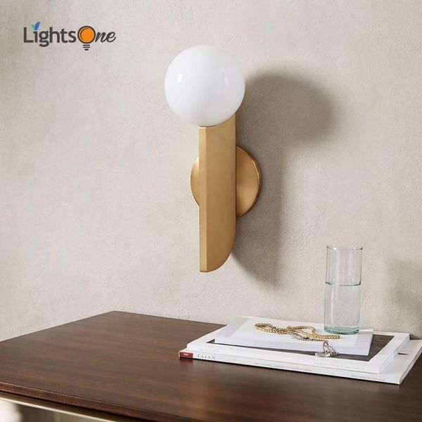 wall lamp nordic simple milk white glass ball bed mirror front corridor aisle gold-plated decorative
wall lamp nordic simple milk white glass ball bed mirror front corridor aisle gold-plated decorative