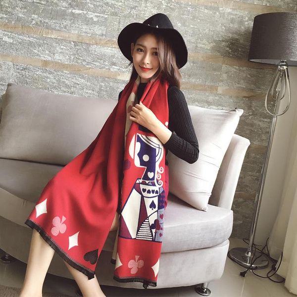scarves autumn and winter cashmere mao shuang thickened poker pattern scarf korean version of warm air conditioning shawl, Blue;gray
scarves autumn and winter cashmere mao shuang thickened poker pattern scarf korean version of warm air conditioning shawl, Blue;gray