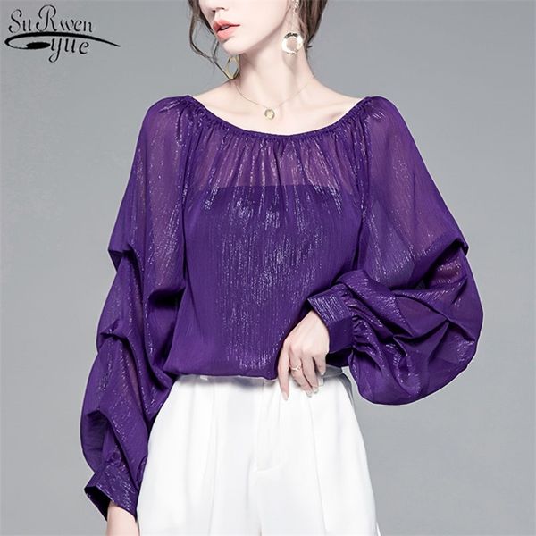 spring fashion chiffon blouse women vintage purple perspective shirt lantern sleeve loose female blusa 11842 210421, White
spring fashion chiffon blouse women vintage purple perspective shirt lantern sleeve loose female blusa 11842 210421, White