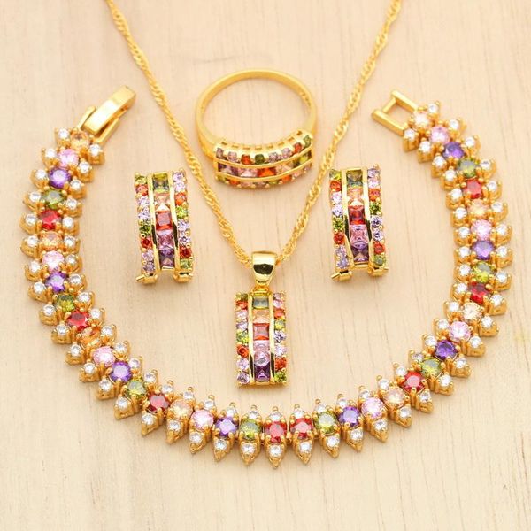 earrings & necklace white zirconia bridal jewelry sets for women gold color pendant bracelet rings birthday gift, Silver
earrings & necklace white zirconia bridal jewelry sets for women gold color pendant bracelet rings birthday gift, Silver