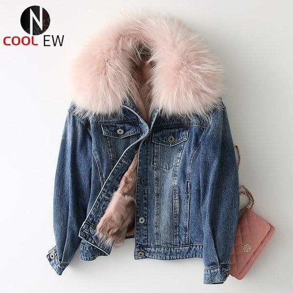 women's fur & faux 2021 luxury real coat natural lined denim jacket large raccoon collar women winter slim fit thick warm coats, Black
women's fur & faux 2021 luxury real coat natural lined denim jacket large raccoon collar women winter slim fit thick warm coats, Black