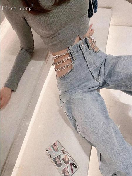 women's jeans heavy craft stitching chain hollow waist loose wide leg women summer fashion personality wild long pants xl, Blue
women's jeans heavy craft stitching chain hollow waist loose wide leg women summer fashion personality wild long pants xl, Blue