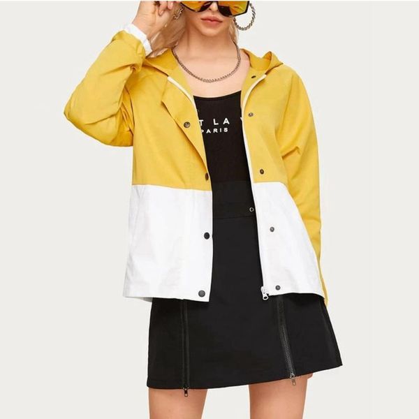 women patchwork hooded long overcoats 2021 autumn winter full sleeve casual simple oversize all-match female jackets women's, Black;brown
women patchwork hooded long overcoats 2021 autumn winter full sleeve casual simple oversize all-match female jackets women's, Black;brown