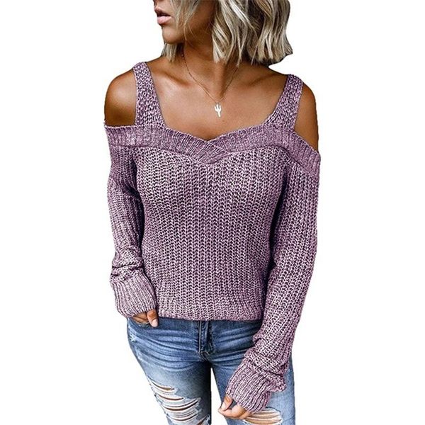 women autumn sweater off shoulder knitted solid color casual long sleeve v neck bandage ladies pullovers women's sweaters, White;black
women autumn sweater off shoulder knitted solid color casual long sleeve v neck bandage ladies pullovers women's sweaters, White;black