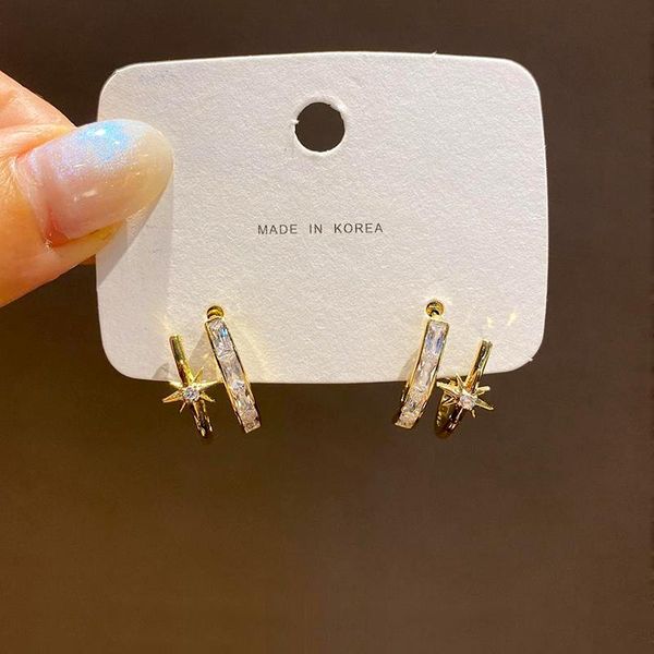 stud trendy exquisite awn star earrings for women girl korean fashion jewelry s925 needle zircon weddings birthday party gift, Golden;silver
stud trendy exquisite awn star earrings for women girl korean fashion jewelry s925 needle zircon weddings birthday party gift, Golden;silver