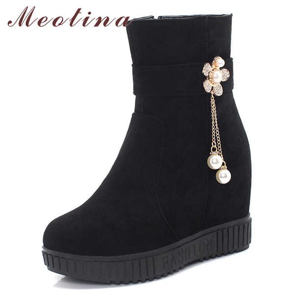 meotina autumn ankle boots women crystal height increasing high heel short boots pearl zipper shoes ladies winter big size 33-43 210608, Black
meotina autumn ankle boots women crystal height increasing high heel short boots pearl zipper shoes ladies winter big size 33-43 210608, Black