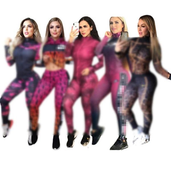 european and american design branded tracksuits women gym workout running wear lady sport digital printed two pieces set zipper jacket pants, Gray
european and american design branded tracksuits women gym workout running wear lady sport digital printed two pieces set zipper jacket pants, Gray