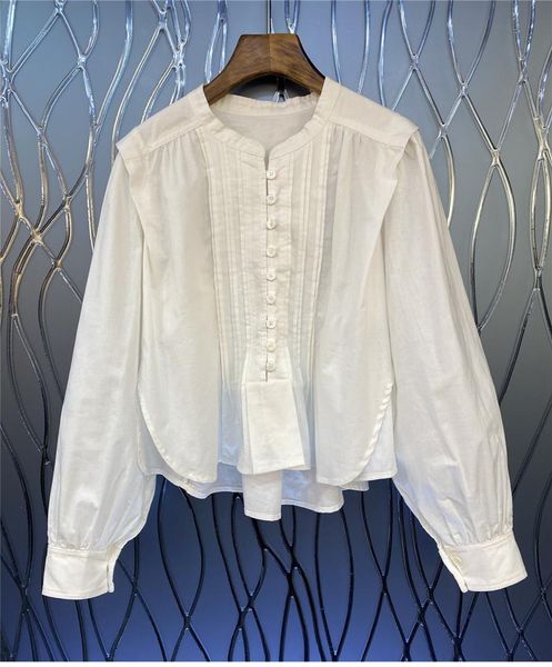 women's blouses & shirts blouse 2021 autumn fashion designer ladies pleated patchwork long sleeve casual loose blusas feminino, White
women's blouses & shirts blouse 2021 autumn fashion designer ladies pleated patchwork long sleeve casual loose blusas feminino, White