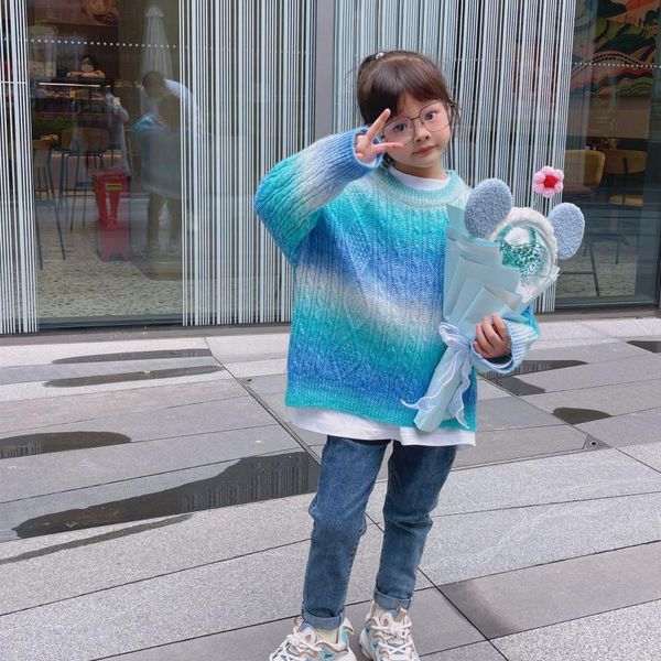 pullover kids sweater winter fade color coat girls birthday gifs children knitted outwear long sleeve casual fashion korean style, Blue
pullover kids sweater winter fade color coat girls birthday gifs children knitted outwear long sleeve casual fashion korean style, Blue