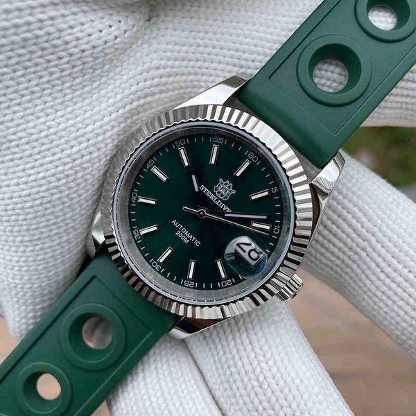 steeldive design sd1933 datejust men's automatic mechanical wristwatch 20bar waterproof swiss luminous japanese nh35 dive watch, Silver
steeldive design sd1933 datejust men's automatic mechanical wristwatch 20bar waterproof swiss luminous japanese nh35 dive watch, Silver