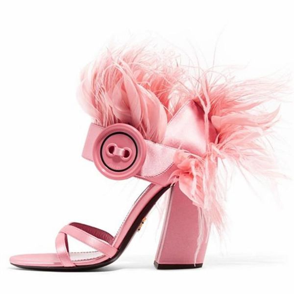 fashion feather decor women sandals ankle strap pumps 10cm chunky high heels ladies shoes valentine dress, Black
fashion feather decor women sandals ankle strap pumps 10cm chunky high heels ladies shoes valentine dress, Black