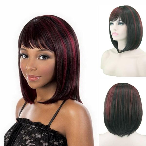 synthetic wigs sinuo short bob with bangs straight black red hair highlight perruques for women heat resisitant fiber
synthetic wigs sinuo short bob with bangs straight black red hair highlight perruques for women heat resisitant fiber