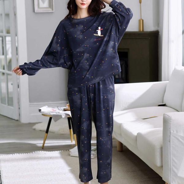 women's sleepwear 2 piece pajamas sets home clothes cute ladies lounge plus size pocket sleep set winter +pants#30, Black;red
women's sleepwear 2 piece pajamas sets home clothes cute ladies lounge plus size pocket sleep set winter +pants#30, Black;red