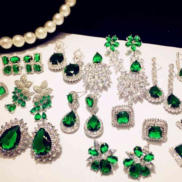 925 sterling silver drop earrings for women emerald vintage fine jewelry cubic zirconia green stone luxury eardrop brincos, Golden
925 sterling silver drop earrings for women emerald vintage fine jewelry cubic zirconia green stone luxury eardrop brincos, Golden