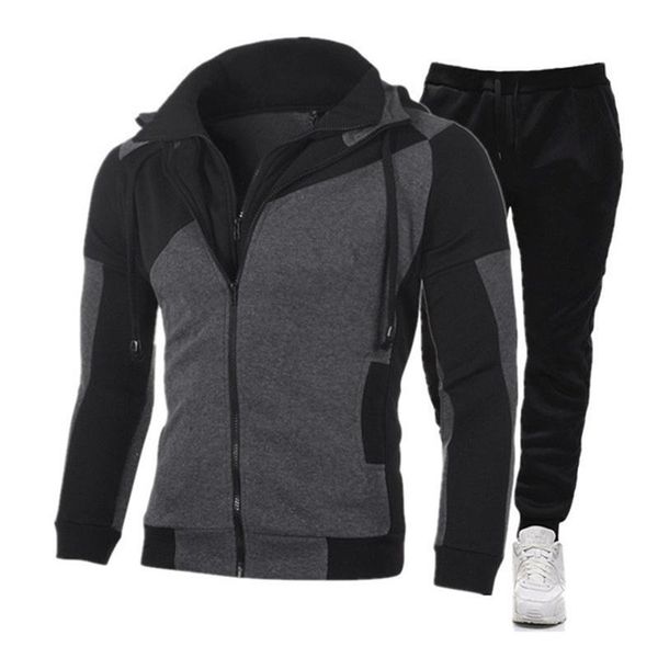 men's tracksuits 2021 spring and autumn sportswear suit full sleeve hooded outdoor, Gray
men's tracksuits 2021 spring and autumn sportswear suit full sleeve hooded outdoor, Gray