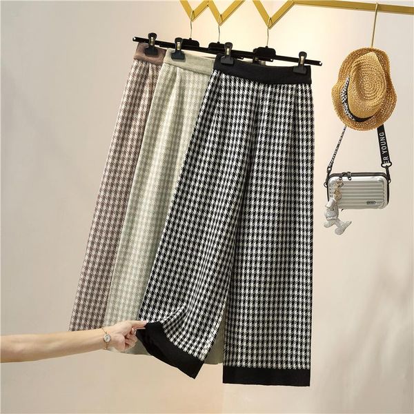 women's pants & capris high-waist knitted wide-leg autumn and winter style houndstooth wool trousers casual nine-point women, Black;white
women's pants & capris high-waist knitted wide-leg autumn and winter style houndstooth wool trousers casual nine-point women, Black;white