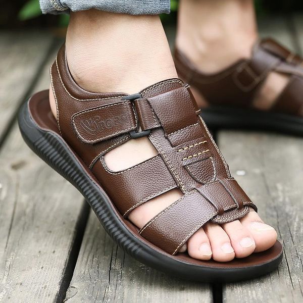 sandals men's summer casual beach shoes slippers thick bottom tide leather mens sandal, Black
sandals men's summer casual beach shoes slippers thick bottom tide leather mens sandal, Black