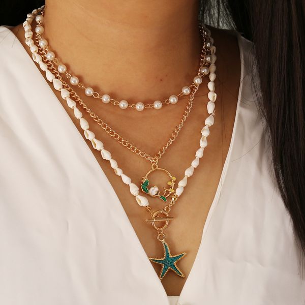 factory wholesale jewelry pearl conch starfish necklace female personality creative fashion jewelry n771 party gift
factory wholesale jewelry pearl conch starfish necklace female personality creative fashion jewelry n771 party gift