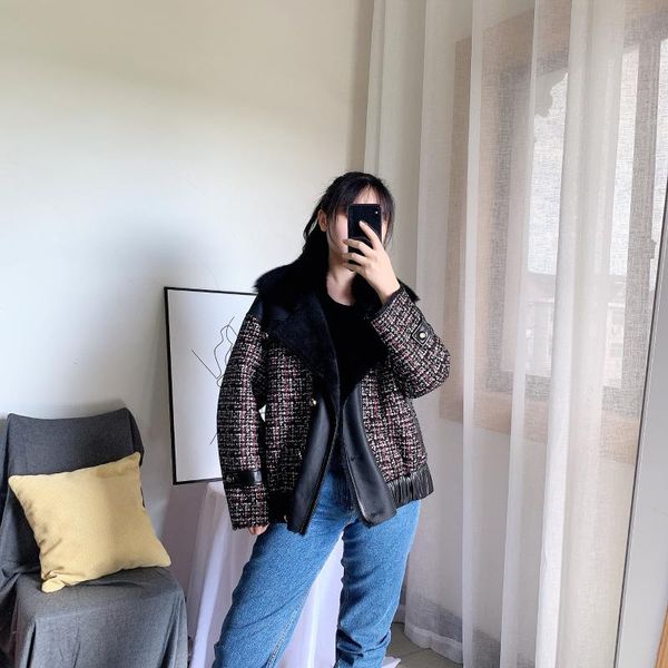 women's fur & faux winter 2021 merino one small fragrant style retro classic motorcycle versatile coat woman, Black
women's fur & faux winter 2021 merino one small fragrant style retro classic motorcycle versatile coat woman, Black