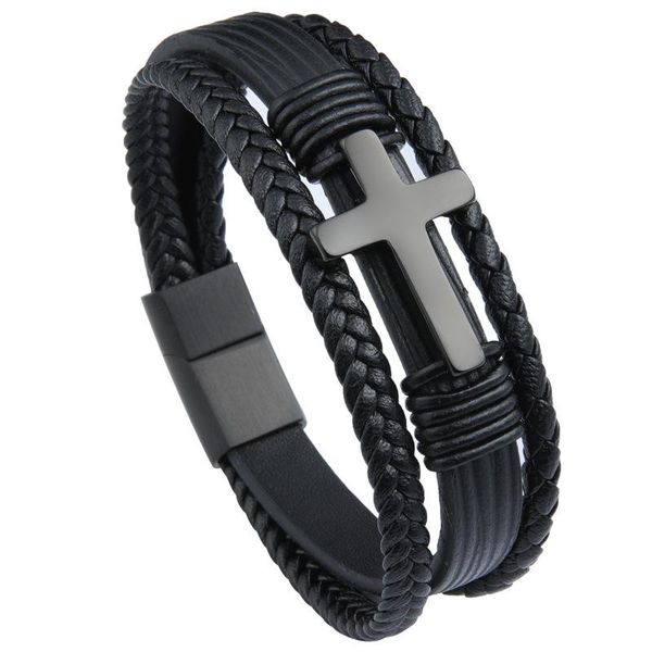 charm bracelets fashion retro exquisite glossy cross stainless steel men's leather cord bracelet jewelry, Golden;silver
charm bracelets fashion retro exquisite glossy cross stainless steel men's leather cord bracelet jewelry, Golden;silver
