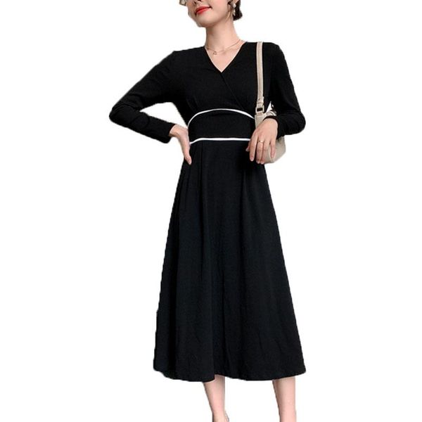 black long sleeved oversized plus large size sukienka vintage party women's dress for clothes 2021 spring autumn a6456 casual dresses, Black;gray
black long sleeved oversized plus large size sukienka vintage party women's dress for clothes 2021 spring autumn a6456 casual dresses, Black;gray
