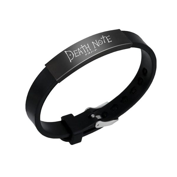 charm bracelets anime death note silicone for women men jewelry couple bracelet pulseras friends gift, Golden;silver 
charm bracelets anime death note silicone for women men jewelry couple bracelet pulseras friends gift, Golden;silver