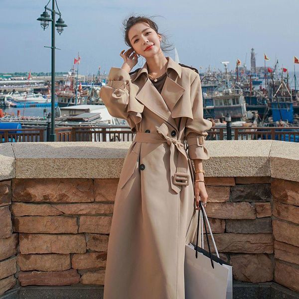 women's trench coats autumn winter elegant british windbreaker coat double breasted office collar warm with belt, Tan;black
women's trench coats autumn winter elegant british windbreaker coat double breasted office collar warm with belt, Tan;black