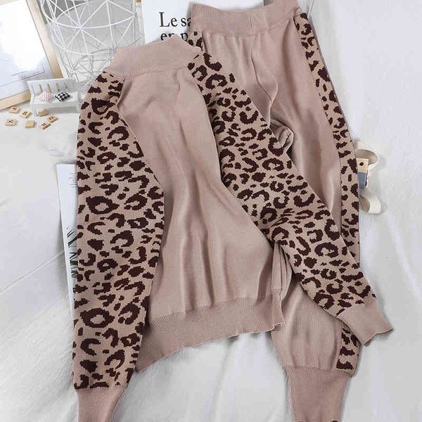 pants two piece tracksuit long sleeve coat and trousers fashion leopard patchwork knit casual suit set autumn female korean, Black;white
pants two piece tracksuit long sleeve coat and trousers fashion leopard patchwork knit casual suit set autumn female korean, Black;white