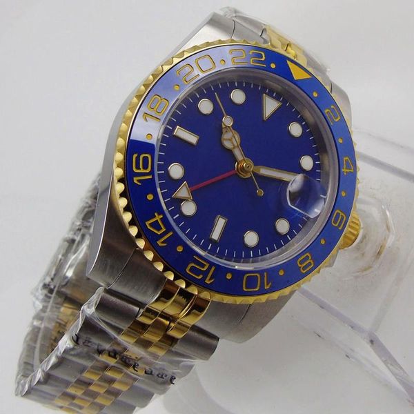 wristwatches gold automatic men watch 40mm sapphire glass gmt hand date window jubilee mental strap ceramic bezel, Slivery;brown
wristwatches gold automatic men watch 40mm sapphire glass gmt hand date window jubilee mental strap ceramic bezel, Slivery;brown