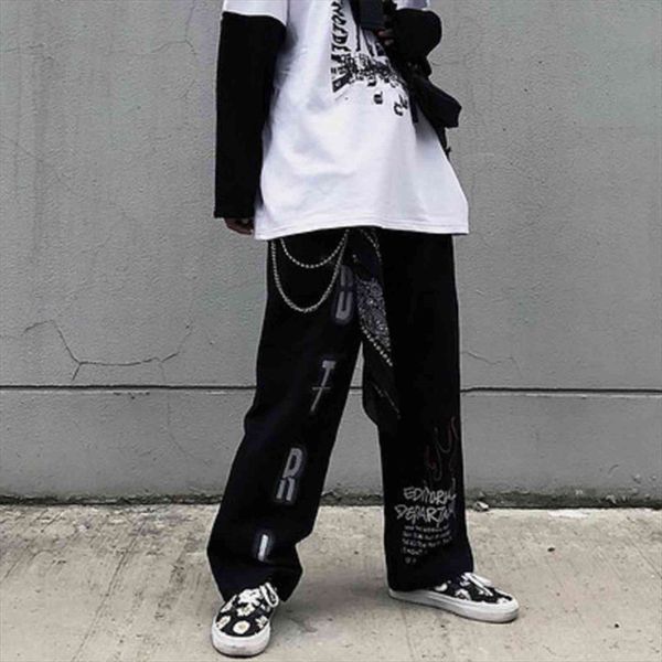 gothic harajuku emo japanese women capri streetwear trousers indie aesthetic goth with print hip hop 2000s, Black;white 
gothic harajuku emo japanese women capri streetwear trousers indie aesthetic goth with print hip hop 2000s, Black;white