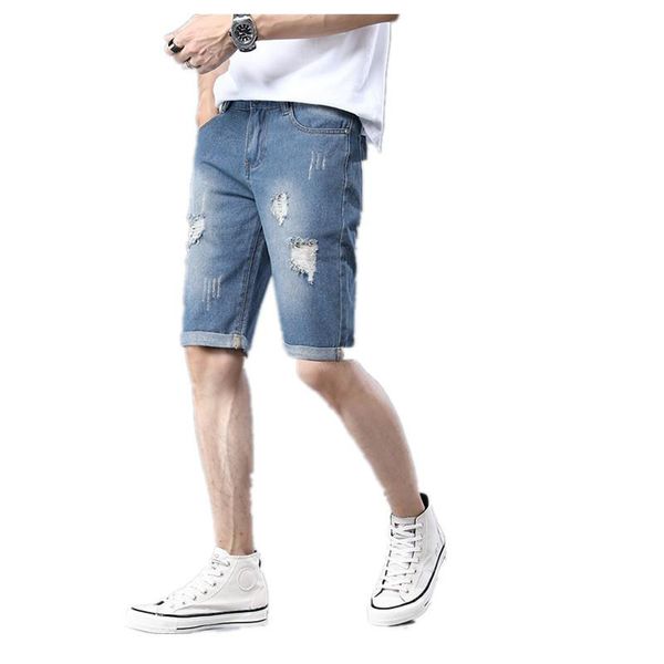 men's shorts fashion leisure mens stretch ripped short jeans brand clothing summer cotton breathable tearing denim male, White;black
men's shorts fashion leisure mens stretch ripped short jeans brand clothing summer cotton breathable tearing denim male, White;black