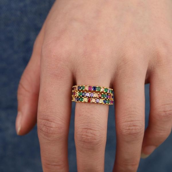 wedding rings thin delicate square rainbow cz engagement band for women stack stacking full finger fashion jewelry ring wholesale, Slivery;golden
wedding rings thin delicate square rainbow cz engagement band for women stack stacking full finger fashion jewelry ring wholesale, Slivery;golden