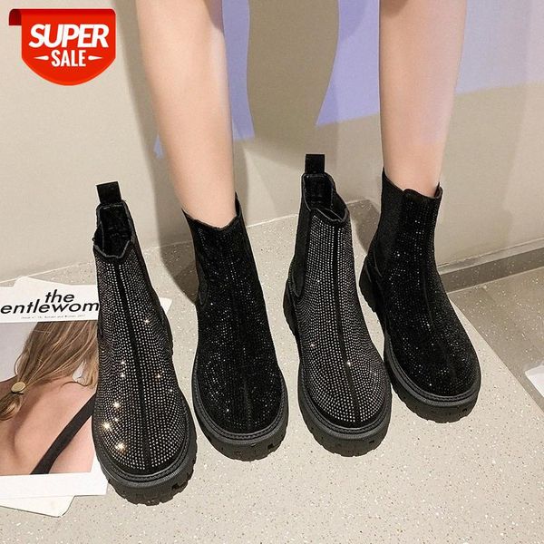 rhinestone fashion chelsea boots women's muffin thick bottom chimney spring and autumn single round head martin short #qg7x, Black
rhinestone fashion chelsea boots women's muffin thick bottom chimney spring and autumn single round head martin short #qg7x, Black