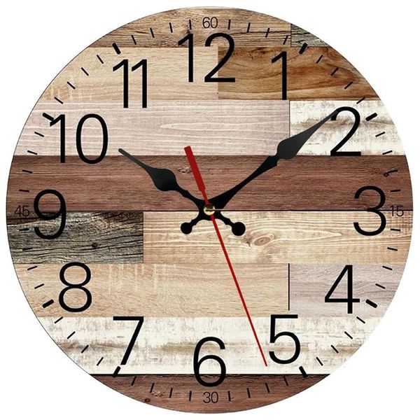 -rustic 12 inch round wooden wall clock, vintage farmhouse decor for the kitchen, living room and office clocks
-rustic 12 inch round wooden wall clock, vintage farmhouse decor for the kitchen, living room and office clocks