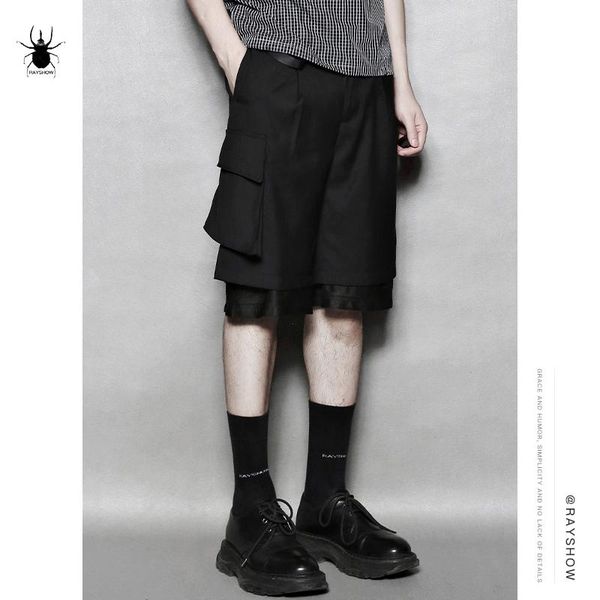 men's shorts summer solid color asymmetric chiffon patchwork design double baggy side pocket casual, White;black
men's shorts summer solid color asymmetric chiffon patchwork design double baggy side pocket casual, White;black