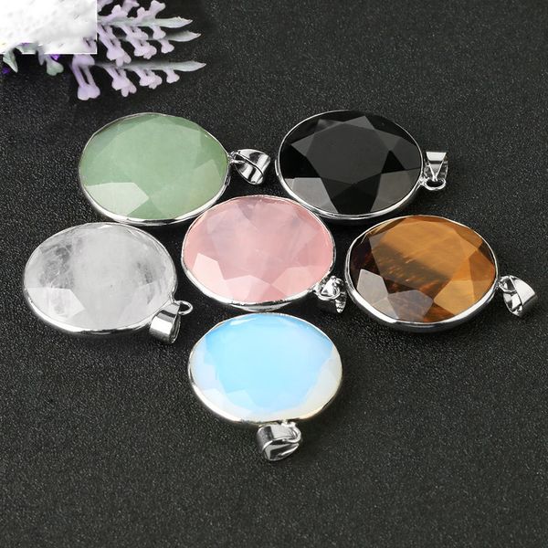 natural stone pendants faceted round cut gem stones charms men's and women's universal pendant accessories for jewelry making, Silver
natural stone pendants faceted round cut gem stones charms men's and women's universal pendant accessories for jewelry making, Silver