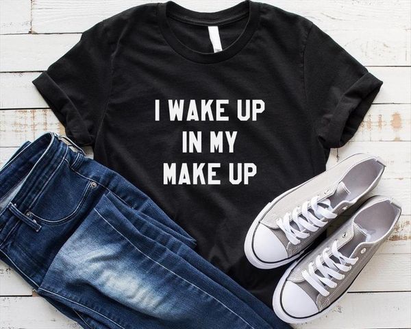 i wake up in my womens make print short sleeve o neck loose ladies causal tee, White
i wake up in my womens make print short sleeve o neck loose ladies causal tee, White