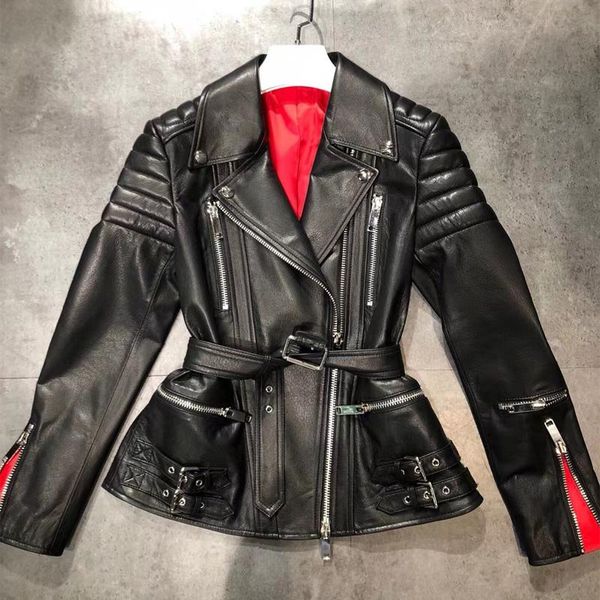 women's leather & faux ladies real moto&biker jacket women genuine sheepskin coat, Black
women's leather & faux ladies real moto&biker jacket women genuine sheepskin coat, Black