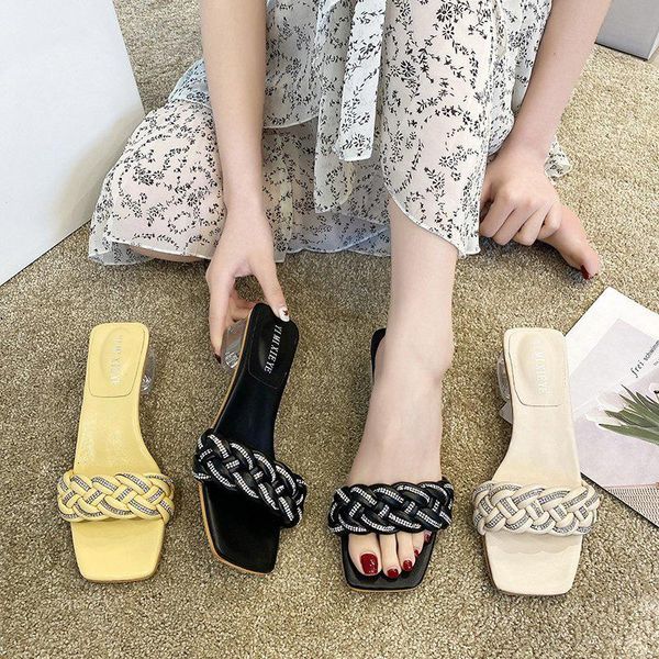 shoes woman's slippers slides med fashion square heel 2021 luxury block basic cross-tied rubber scandals pu hoof heels wom, Black
shoes woman's slippers slides med fashion square heel 2021 luxury block basic cross-tied rubber scandals pu hoof heels wom, Black