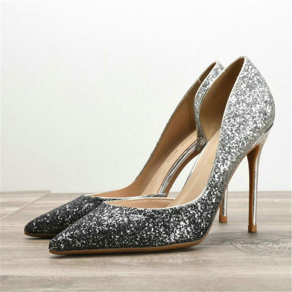 dress shoes luxury star models pumps gradient color wedding sequins pointed thin heel side empty high heels banquet women's 8wbt erin, Black
dress shoes luxury star models pumps gradient color wedding sequins pointed thin heel side empty high heels banquet women's 8wbt erin, Black