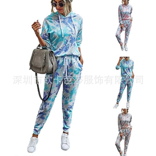 women's t-shirt 2021 clothing autumn and winter printing tie dyeing leisure home wear long sleeve suit, White
women's t-shirt 2021 clothing autumn and winter printing tie dyeing leisure home wear long sleeve suit, White