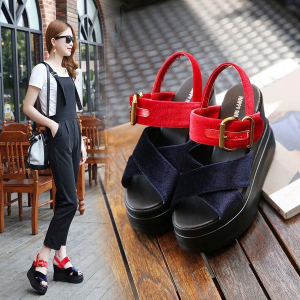 wedge sandals female roman waterproof platform fish mouth super high heel increased casual women's heels, Black
wedge sandals female roman waterproof platform fish mouth super high heel increased casual women's heels, Black