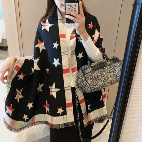 tippet muffler scarf five pointed star imitation cashmere scarf women's 2021 warm thickened color bar air conditioning shawl and live b, Blue;gray
tippet muffler scarf five pointed star imitation cashmere scarf women's 2021 warm thickened color bar air conditioning shawl and live b, Blue;gray