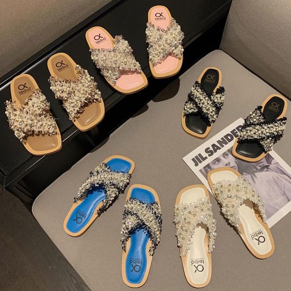 blue pink external wear slippers woman flat slipper summer pearl net red fashion casual lady sandy beach shoes, Black
blue pink external wear slippers woman flat slipper summer pearl net red fashion casual lady sandy beach shoes, Black