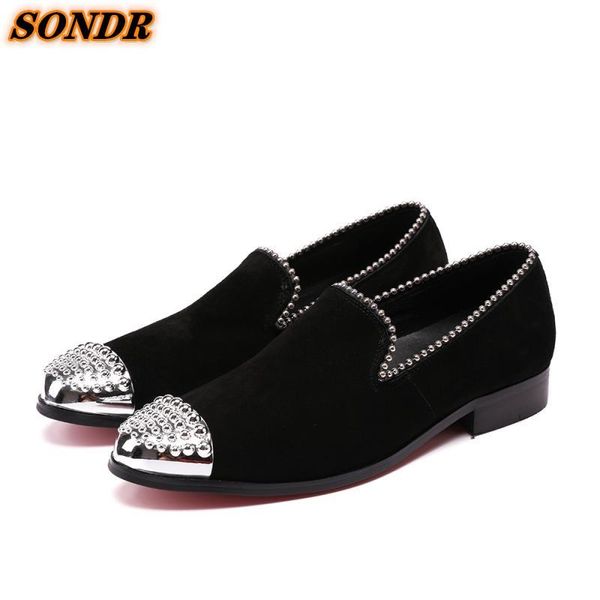 dress shoes korean style men genuine leather iron toe rivets slip on formal business wedding zapatillas para hombre, Black
dress shoes korean style men genuine leather iron toe rivets slip on formal business wedding zapatillas para hombre, Black
