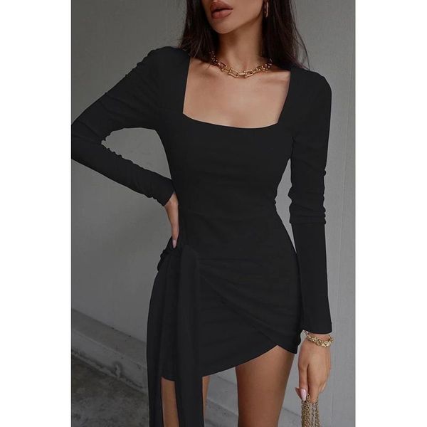casual dresses irregular women mini dress solid color bodycon ladies party 2021 summer long-sleeved u square neck lace-up slim, Black;gray
casual dresses irregular women mini dress solid color bodycon ladies party 2021 summer long-sleeved u square neck lace-up slim, Black;gray