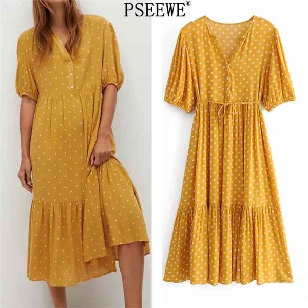polka dot woman dress yellow ruffle long women summer belt short sleeve casual es holiday sundress 210519, Black;gray
polka dot woman dress yellow ruffle long women summer belt short sleeve casual es holiday sundress 210519, Black;gray