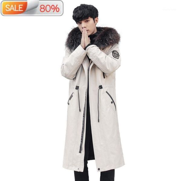 men's leather & faux long parka real coat men winter jacket natural liner raccoon fur collar parkas hombre 2021 16 b23111, Black
men's leather & faux long parka real coat men winter jacket natural liner raccoon fur collar parkas hombre 2021 16 b23111, Black