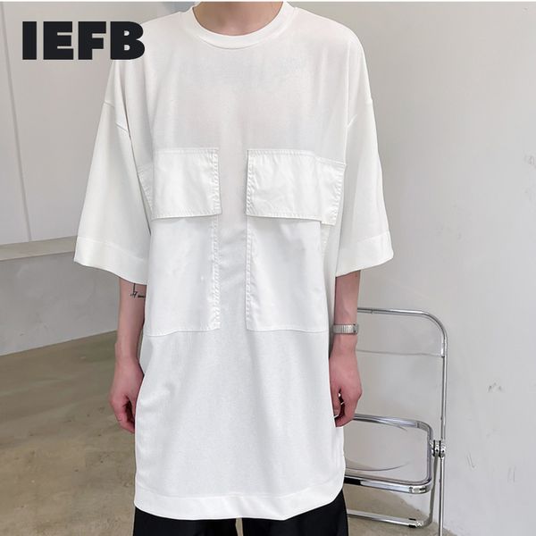 iefb men's summer long clothing big pocket design round neck short sleeve black white tee loose big side t-shirts 9y7026 210524, White;black
iefb men's summer long clothing big pocket design round neck short sleeve black white tee loose big side t-shirts 9y7026 210524, White;black